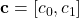 \mathbf{c}=[c_0, c_1]